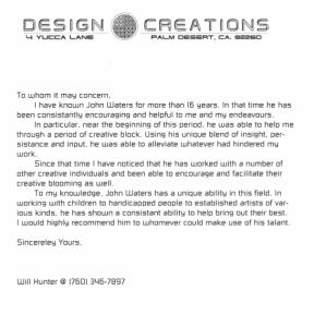 Letter from designer Will Hunter